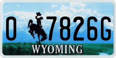 WY license plate 07826G