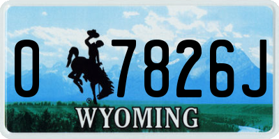 WY license plate 07826J