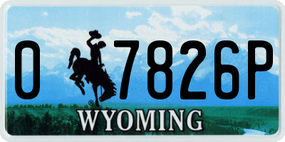 WY license plate 07826P