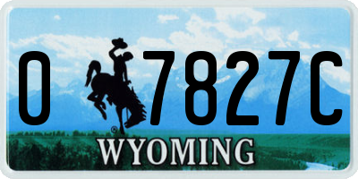 WY license plate 07827C