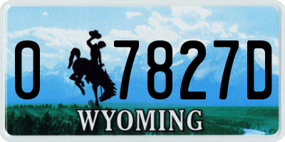WY license plate 07827D