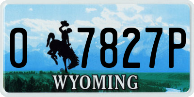 WY license plate 07827P