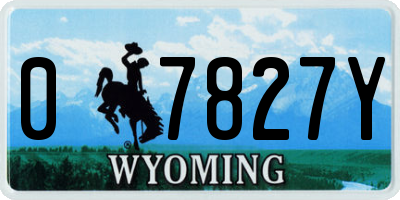 WY license plate 07827Y