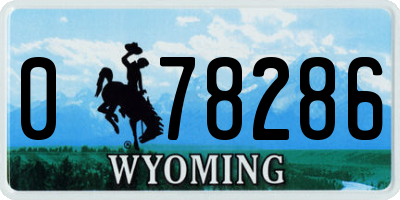WY license plate 078286
