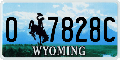 WY license plate 07828C
