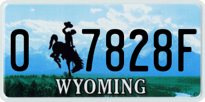 WY license plate 07828F