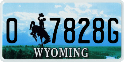 WY license plate 07828G