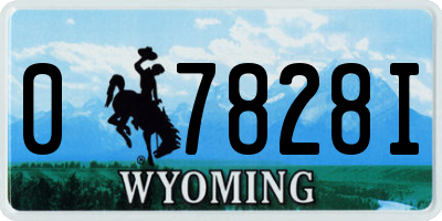 WY license plate 07828I