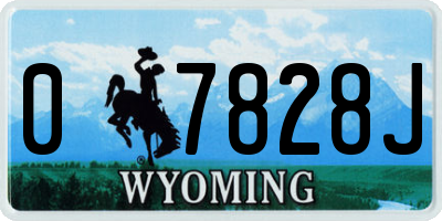 WY license plate 07828J