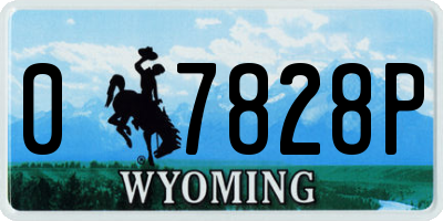 WY license plate 07828P