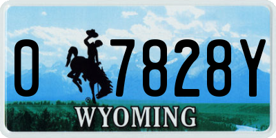 WY license plate 07828Y
