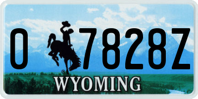 WY license plate 07828Z