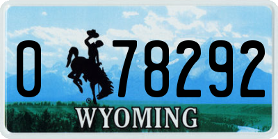 WY license plate 078292