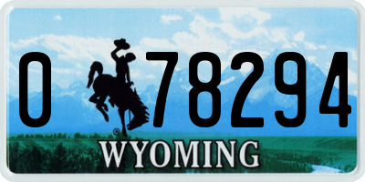 WY license plate 078294