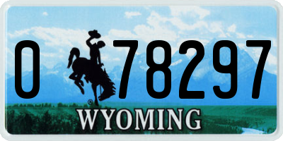 WY license plate 078297