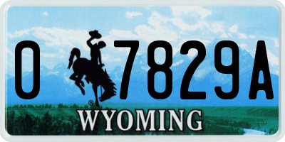 WY license plate 07829A