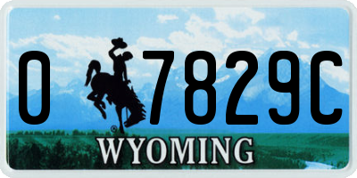 WY license plate 07829C