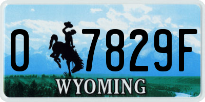 WY license plate 07829F