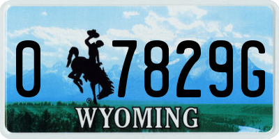 WY license plate 07829G