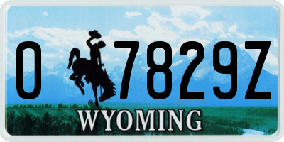 WY license plate 07829Z