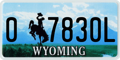 WY license plate 07830L