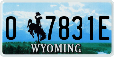 WY license plate 07831E