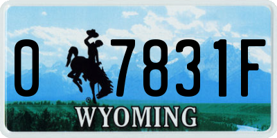 WY license plate 07831F