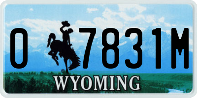WY license plate 07831M
