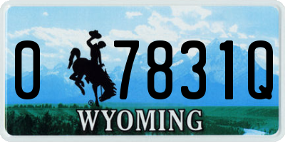 WY license plate 07831Q