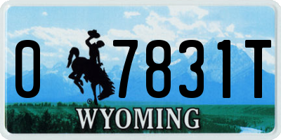 WY license plate 07831T