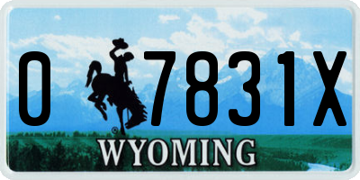 WY license plate 07831X