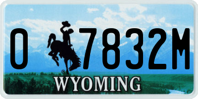 WY license plate 07832M