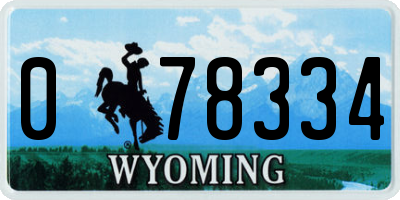 WY license plate 078334