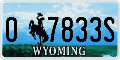WY license plate 07833S