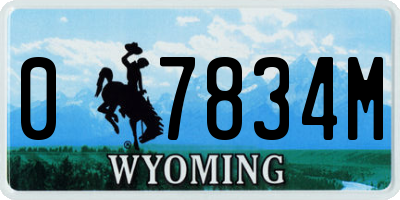 WY license plate 07834M