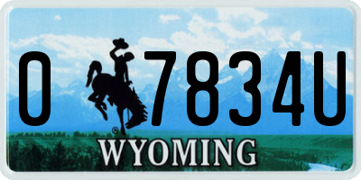 WY license plate 07834U