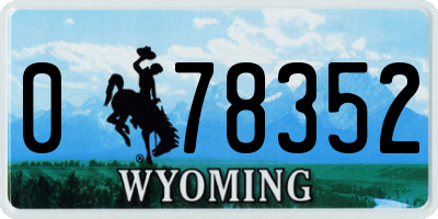 WY license plate 078352