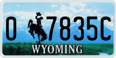 WY license plate 07835C