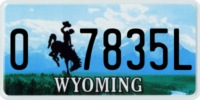 WY license plate 07835L