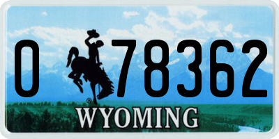 WY license plate 078362