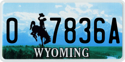 WY license plate 07836A