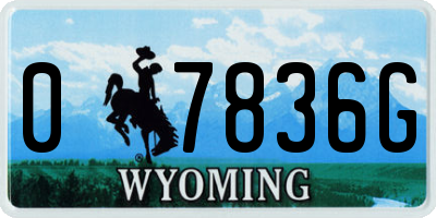 WY license plate 07836G