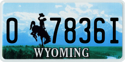 WY license plate 07836I