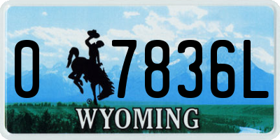 WY license plate 07836L
