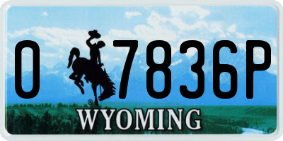 WY license plate 07836P