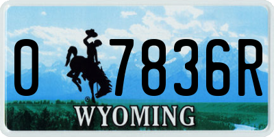 WY license plate 07836R