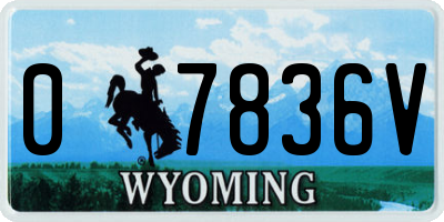 WY license plate 07836V