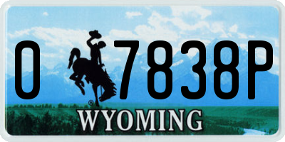 WY license plate 07838P