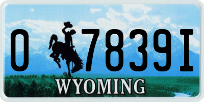 WY license plate 07839I