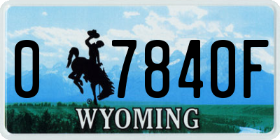 WY license plate 07840F